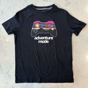 Old Navy Black Graphic Tee with Pink and Red Accents